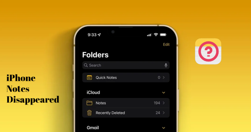 iphone notes disappeared